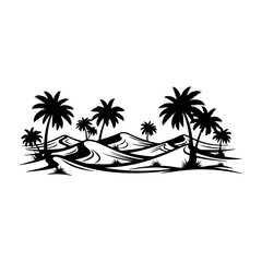 tropical beach with palm trees