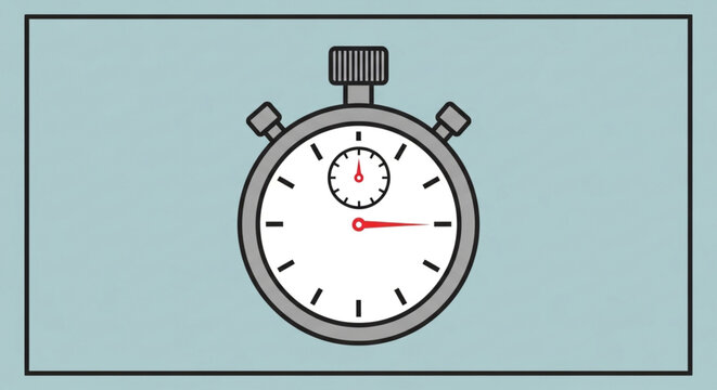 Stopwatch with red hand on blue background, a tool for measuring time intervals with precision and accuracy in various activities