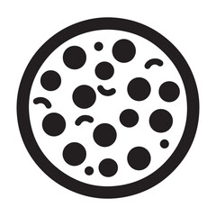 Black and white pizza icon for restaurant menu and food delivery apps a simple and clean design for pizzerias and dining
