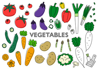 野菜の手描きイラストセット