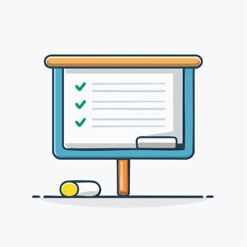 Illustration of a Taskboard with Checkmarks Representing Progress and Achievement