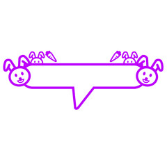 purple cute rabbit banner speech bar