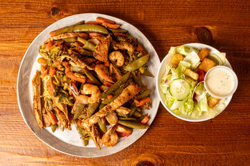 chicken and shrimp stir fry