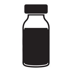 Medical vial illustration for healthcare and pharmaceutical industry vector drawing in silhouette style perfect for websites and infographics related to medicine