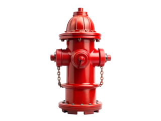 Red fire hydrant isolated on transparent background