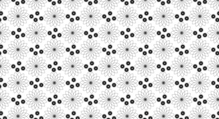 Intricate Monochrome Floral Mandala Seamless Pattern