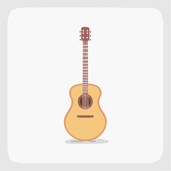 Obraz premium Illustrative depiction of an acoustic guitar instrument in a minimalist visual style
