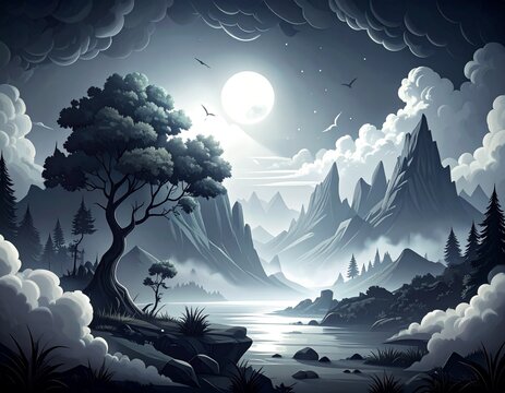Mysterious Dramatic CloseUp Abstract White LowKey conveying Monochrome Lighting Detail, Cartoon Background Solid Wallpaper Mood