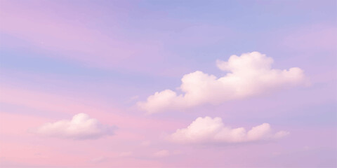 The vast blue sky is filled with fluffy white clouds, a beautiful nature cloudscape