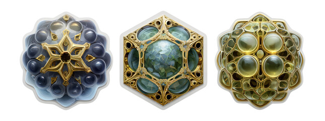 Beautiful Isolated Decorative Objects with Intricate Shapes and Soft Colors