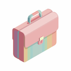 Isometric Minimalist Briefcase Icon Design