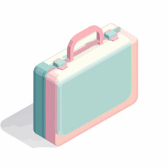 Isometric Minimalist Briefcase Vector Icon Design