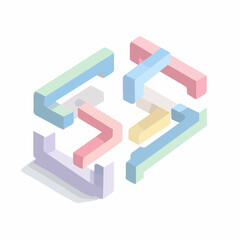 Isometric Code Bracket Minimalist Vector Icon