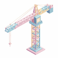 Isometric Construction Crane Minimalist Design