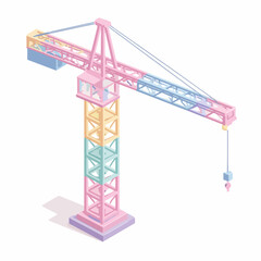 Isometric Construction Crane Simple Icon Design