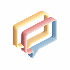 Isometric Minimalist Chat Bubble Icon Design