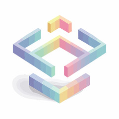 Isometric Code Bracket Minimalist Vector Icon