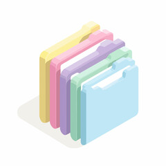 Isometric File Icon in Flat Design