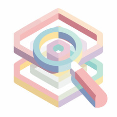 Isometric Minimalist Search Vector Icon Design