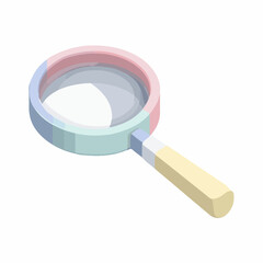 Isometric Search Icon in Minimalist Style