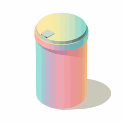 Minimal Isometric Trash Can Icon Design