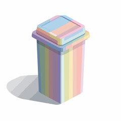 Isometric Trash Can Minimalist Icon Design