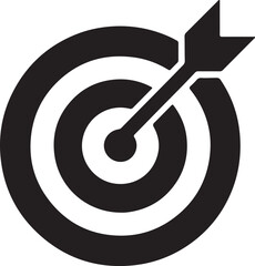Target with arrow in bullseye silhouettes vector  illustration 