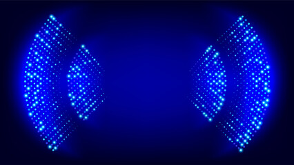 Digital sound wave for modern technology with dots that emit sparkles