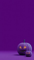 Minimalistic purple halloween background with copy space
