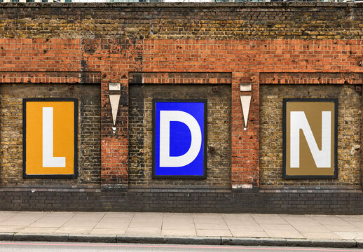 Mockup of Three Outdoor Posters for OOH AD in London