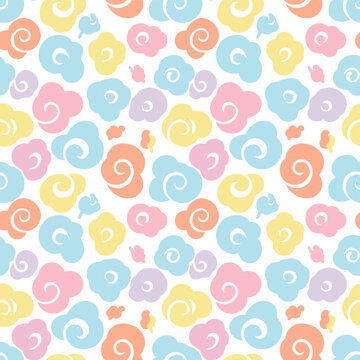 Abstract vector background featuring a cotton candy pattern, evoking a bright, sweet summer mood with soft colors