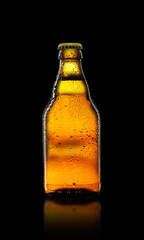 brown wet beer bottle