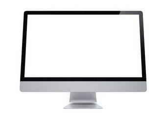 Fototapeta premium Modern desktop computer display screen with blank white area for content creation isolated on transparent background