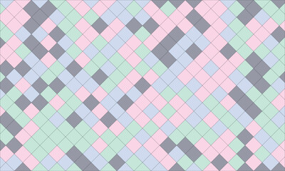 Abstract Geometric Pattern with Pastel Colors and Diamond Shapes in a Repeating Tessellation