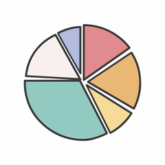 Obraz premium Simple Outline Pie Chart Icon Design