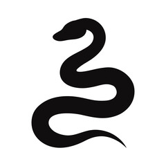 Minimal Coiled Snake Silhouette Elegant Reptile Symbol Clean Design Vector Illustration with White Background