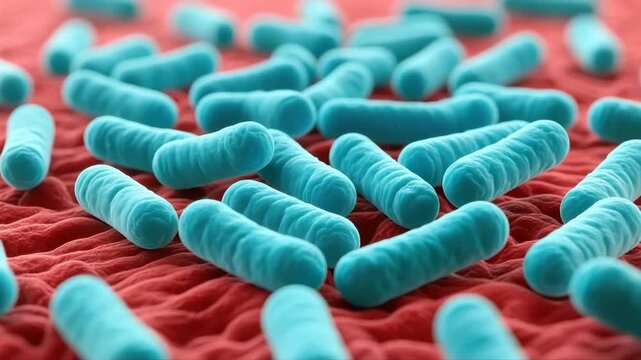 Microscopic visualization of Bacillus anthracis bacteria with clustered rod-shaped cells