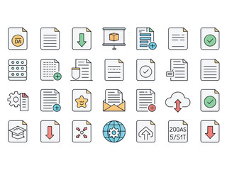 Diverse Set of File Icons Representing Various Digital Operations and Data Management Concepts for Web Design and Software Development