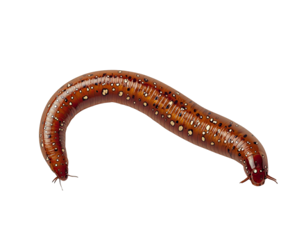 Brown, arched amphibian with spotted pattern on a black background