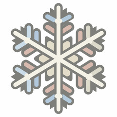 Obraz premium Minimalistic Snowflake Outline Icon Design