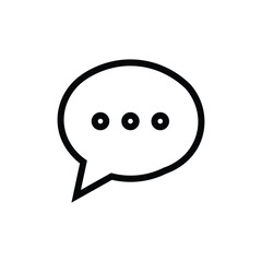Simple outline icon of a speech bubble with ellipsis