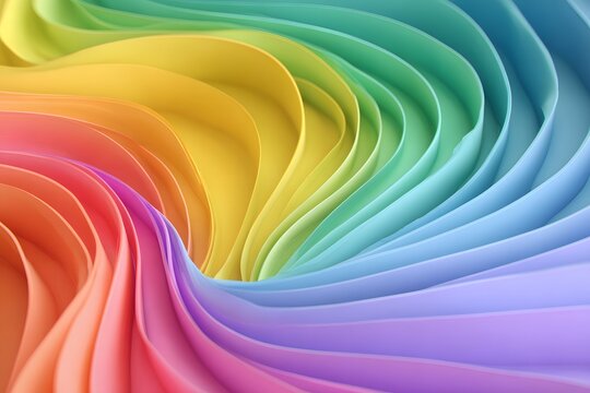 Vibrant swirl of soft fabric in a spectrum of beautiful colors creating a mesmerizing visual pattern