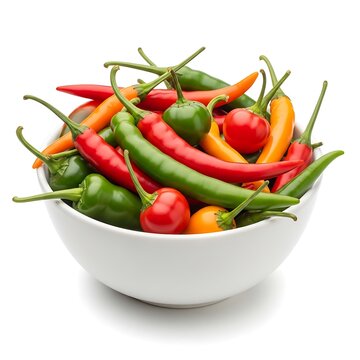 Bowl of Colorful Chili Peppers - A Spicy and Vibrant Display.