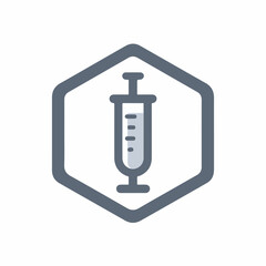Minimalist Outline Syringe Flat Icon Design