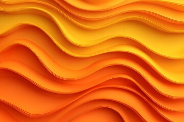 Abstract flowing waves of warm vibrant orange and yellow hues creating a textured dynamic visual