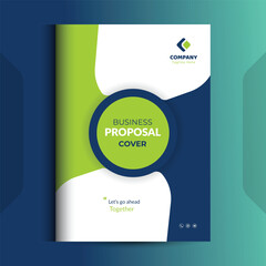 Blue-Green Proposal cover Design Template concepts are adept for corporate Business	
