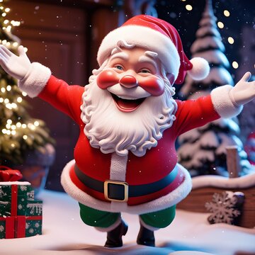 santa claus with christmas gifts