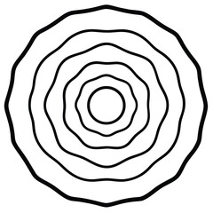 Concentric Rippled Circles Abstract Design Element
