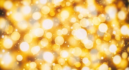 Obraz premium Golden bokeh lights with a blurred background.