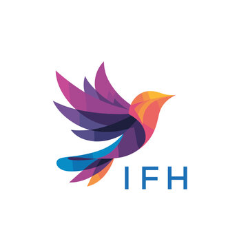 &ldquo;Colorful Abstract Bird Logo Design &ndash; IFH Later Logo, Modern Geometric Vector Illustration&rdquo;
